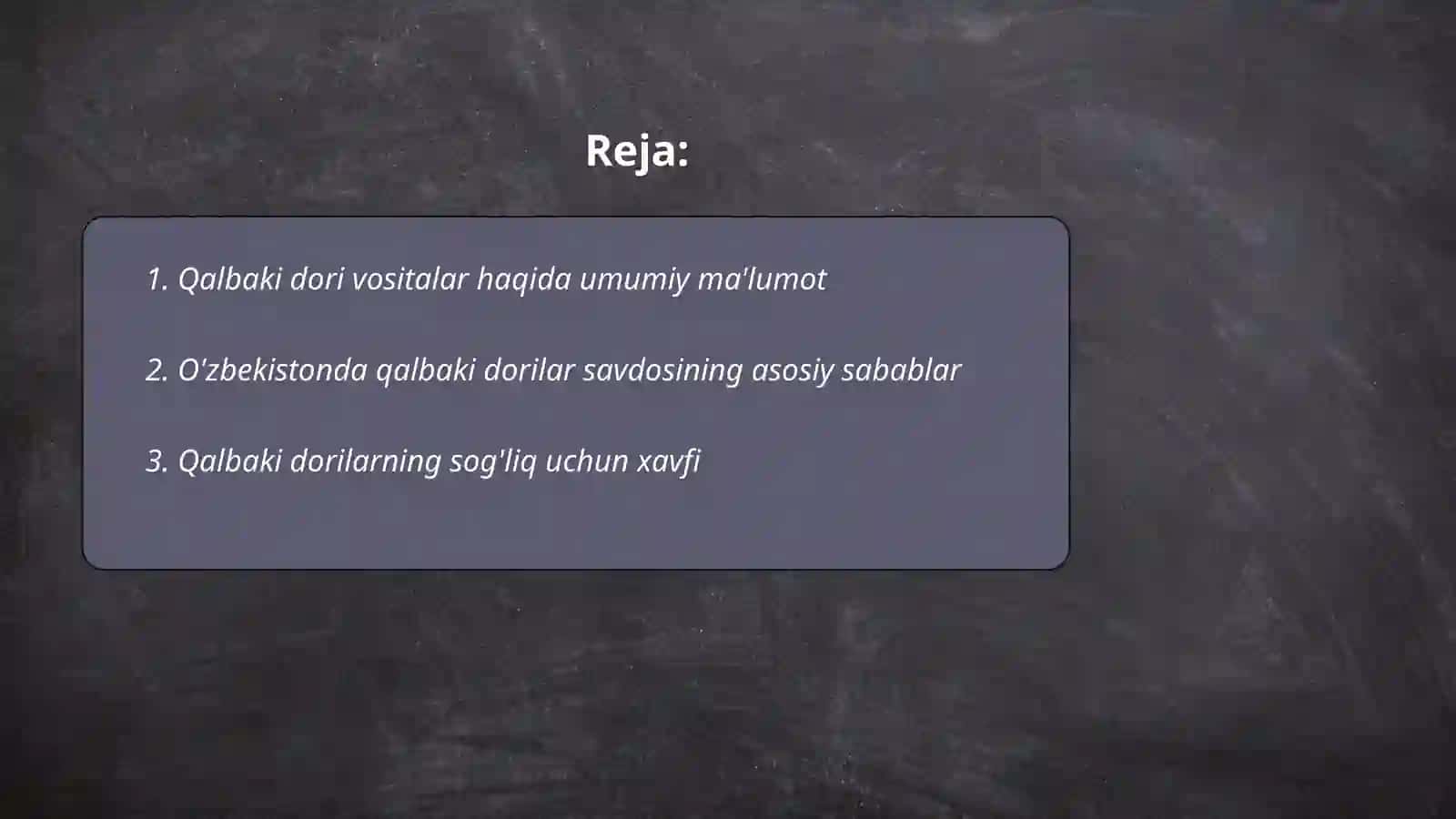 Ozbekiston Respublikasida qalbaki dori vositalar aylanmasi 2