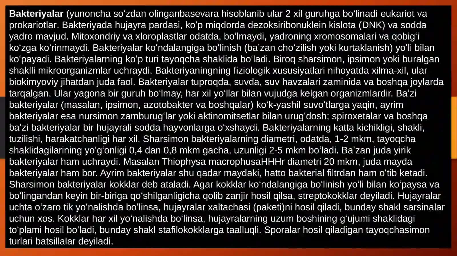 Bakteriyalar strukturasi tuzilishi, Speroxetalar, rekketsiyalar, xlomidiyalar, aktinometsitlar, zamburugʻlar va sodda jonivorlarning morfologiyasining oʻzigaxosligi 2