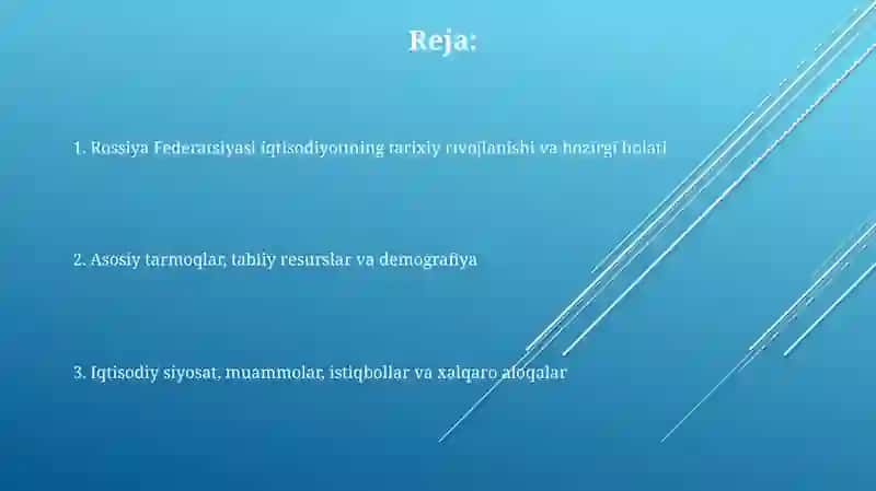 Rossiya federatsiyasi xo’jaligi 2