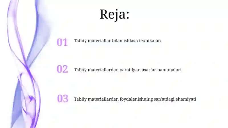 Tabiiy materiallar bilan ishlash texnikalari 2