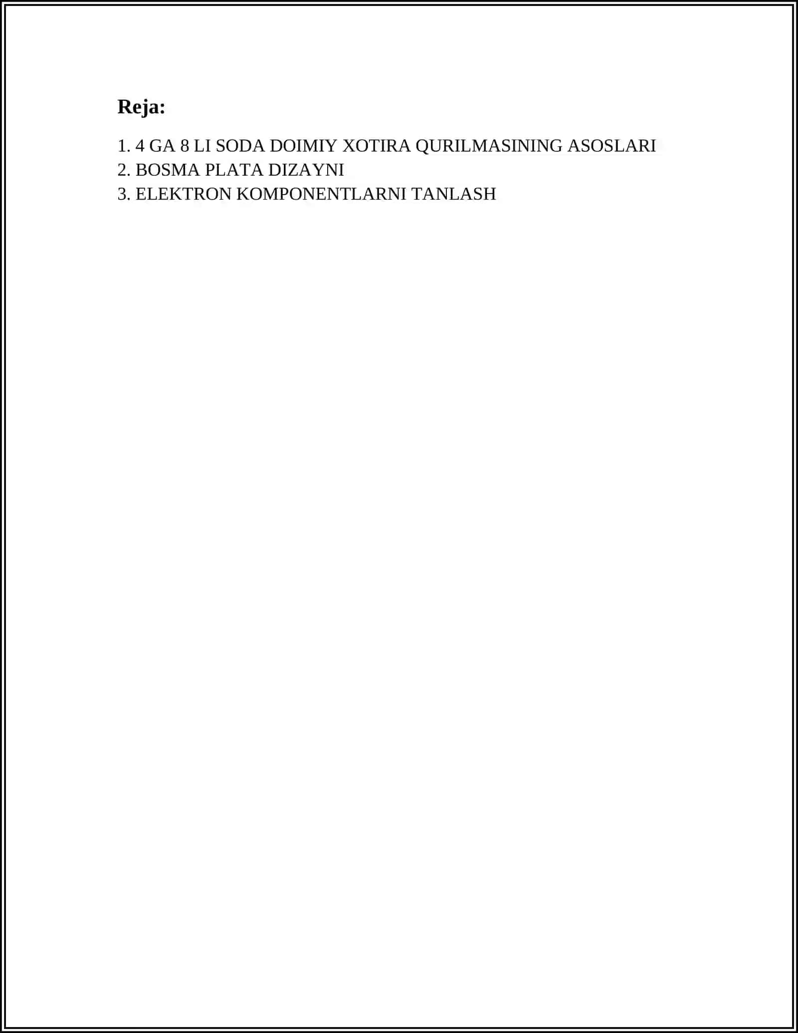 4 GA 8 LI SODA DOIMIY XOTIRA QURILMASI SXEMASINI BOSMA PLATASINI QURISH VA UNING SXEMASINI PROTEUS DASTURIDA LOYIHALASH 2