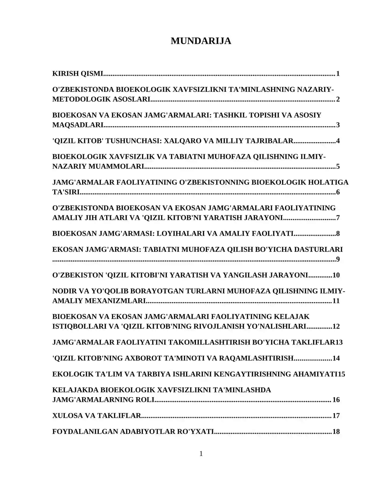 Oʻzbekistonda " Bioekosan" va "Ekosan" jamgʻarmalari faolyati " Qizil kitob" haqida tushuncha. 2