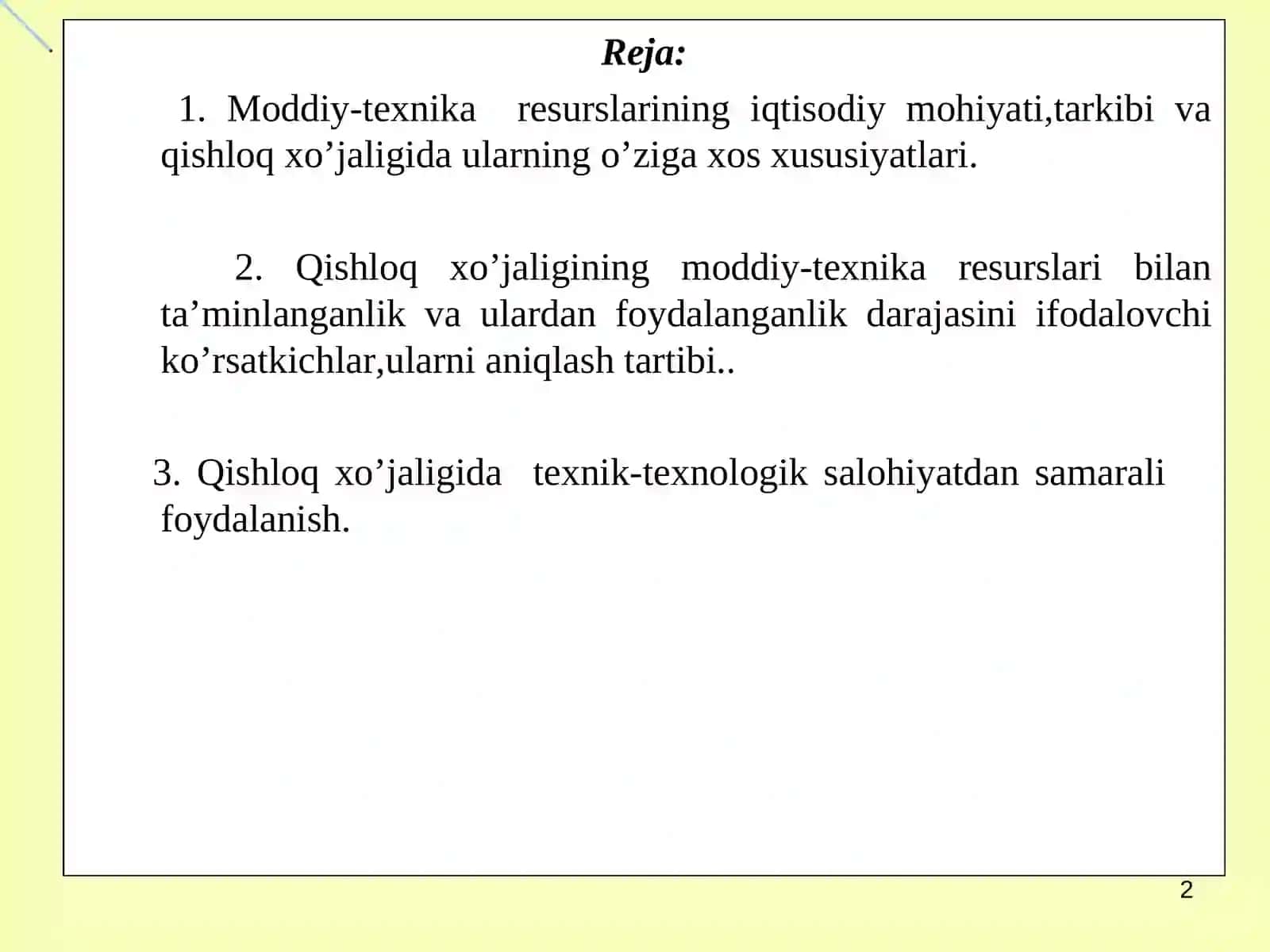 Moddiy-texnika resurslari 2