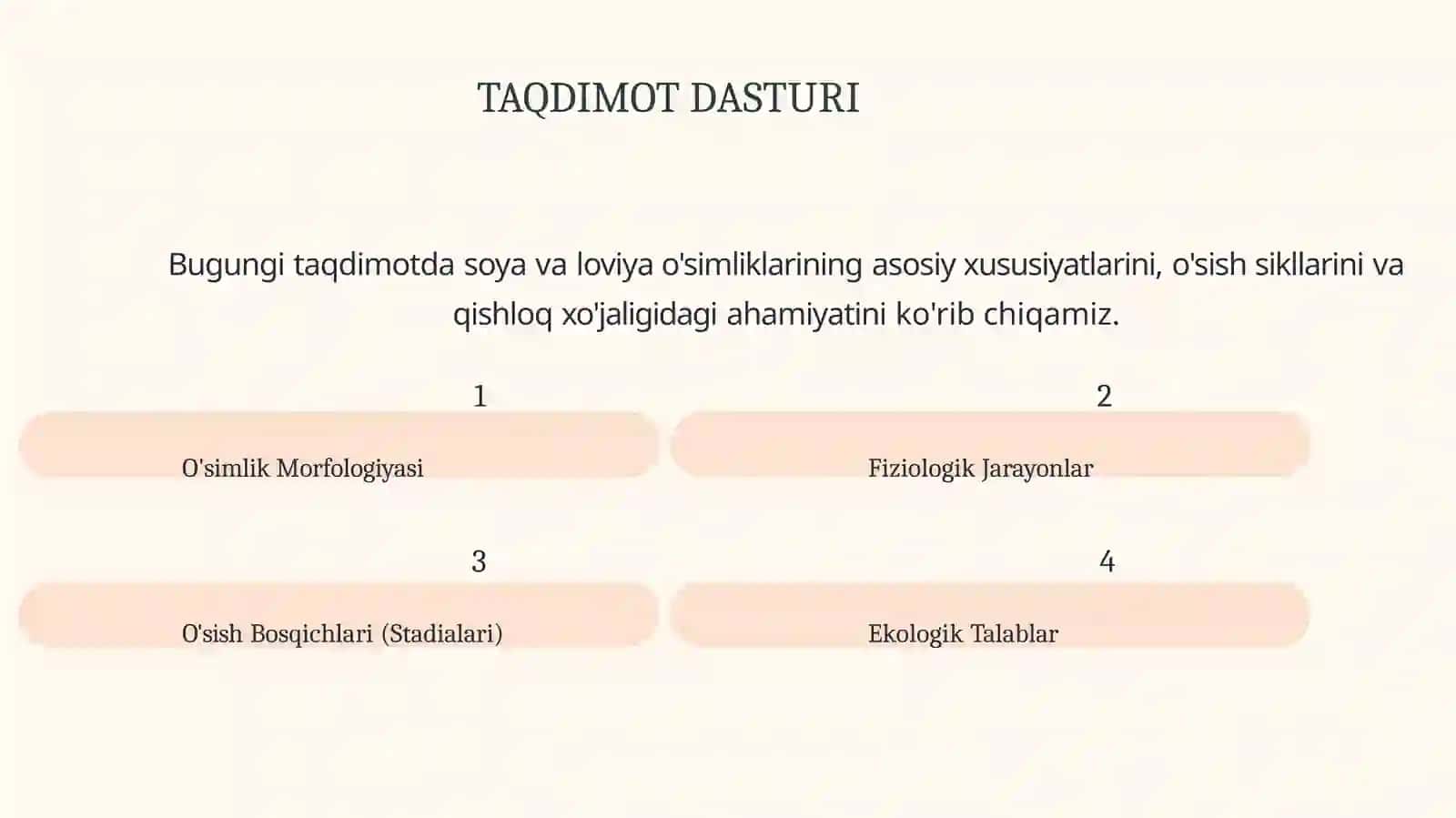 Soya va Loviyaning Asosiy Xususiyatlari 2