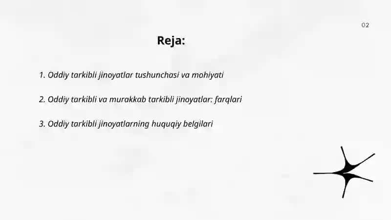 Oddiy tarkibli jinoyatlar tushunchasi turlari 2