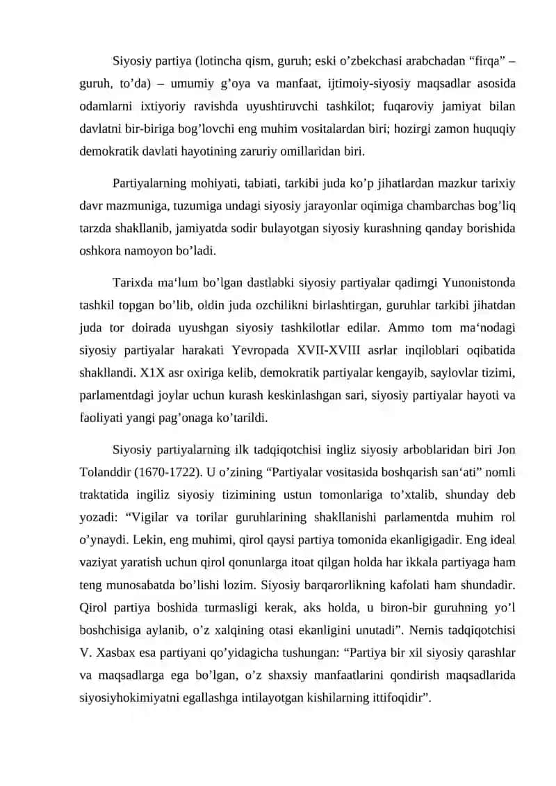 Siyosiy partiyalar va siyosiy mafkuralar 2