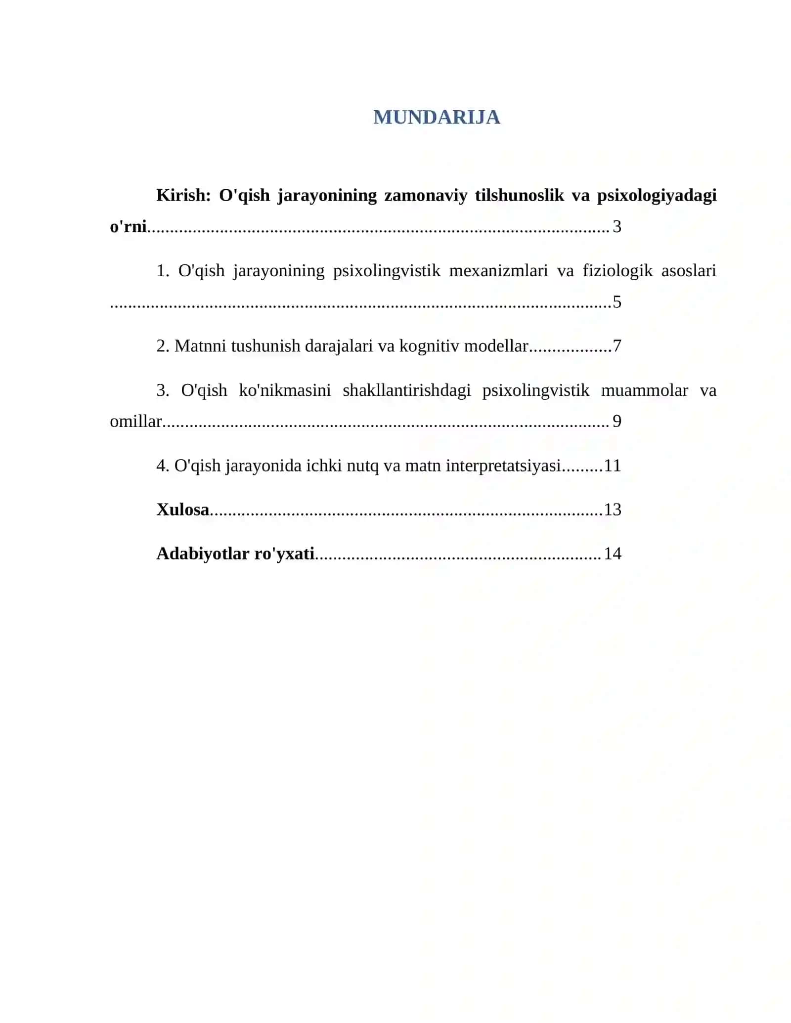 O'qish jarayonining psixolingvistik tahlili: Nazariya va amaliyot 2