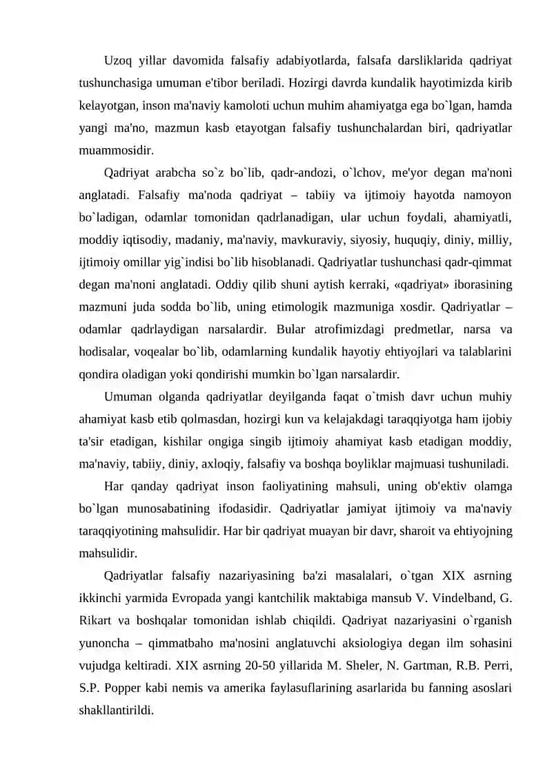 Qadriyatlar falsafasi 2