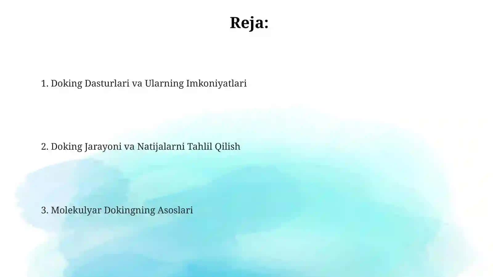 Molekulyar Dokingning Asoslari 2