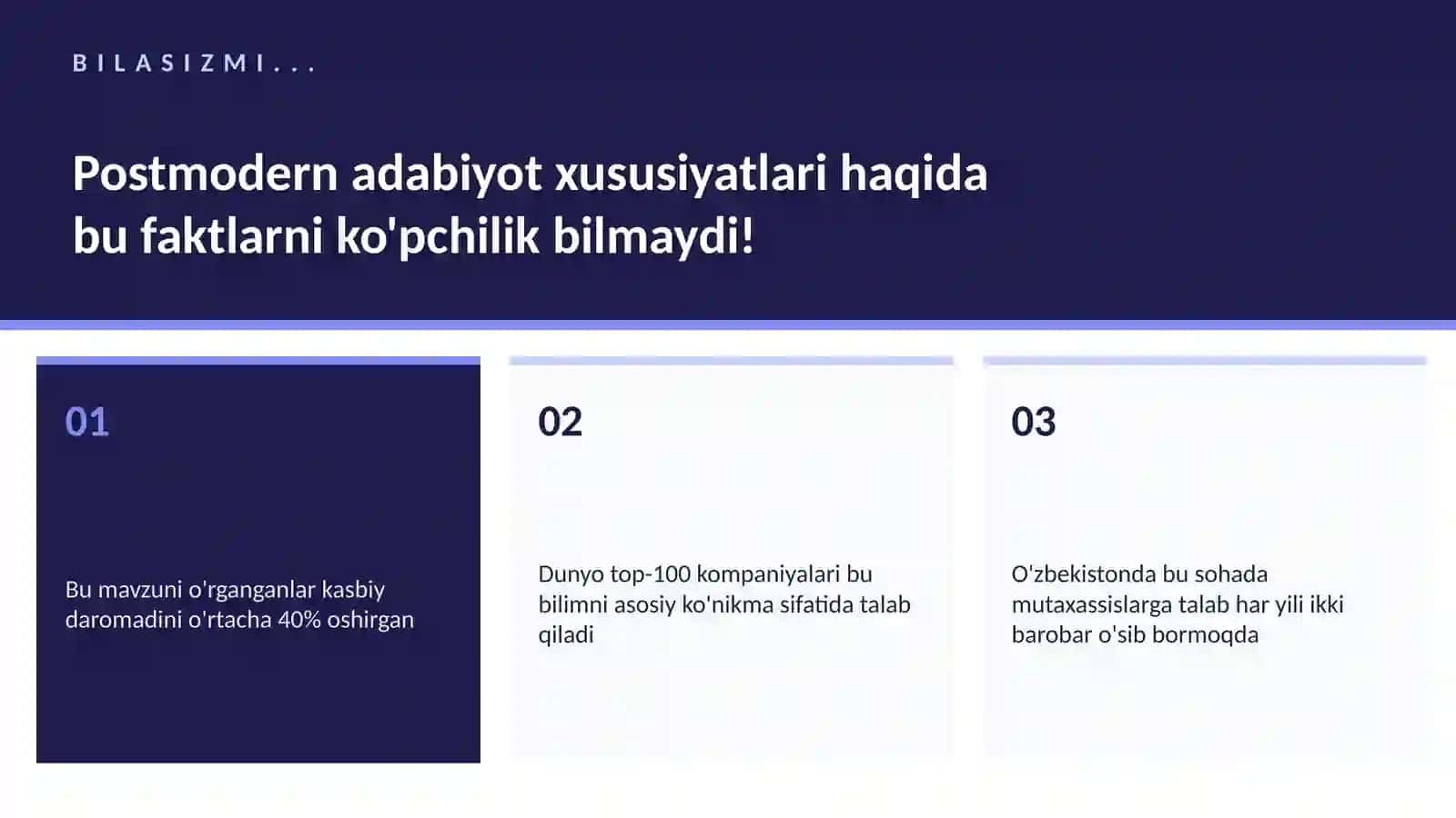 Postmodern adabiyot xususiyatlari 2