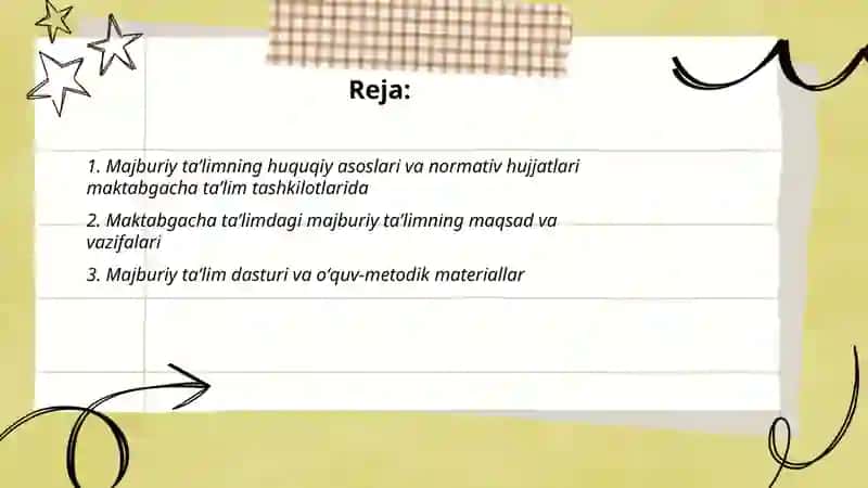 Majburiy taʼlimning huquqiy asoslari va normativ hujjatlari 2