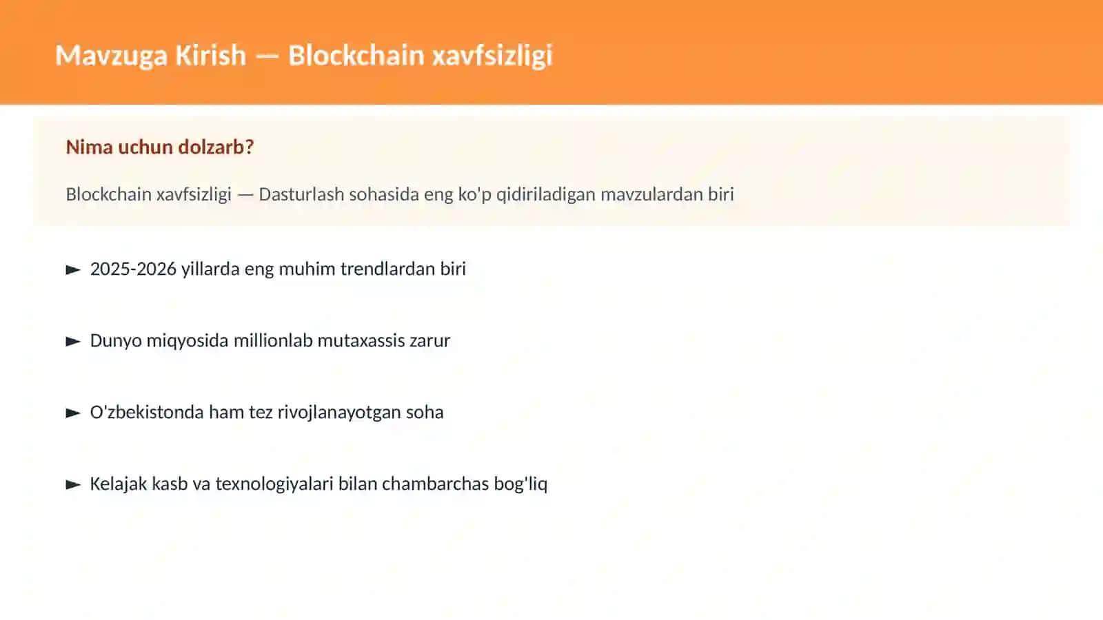 Blockchain xavfsizligi 2