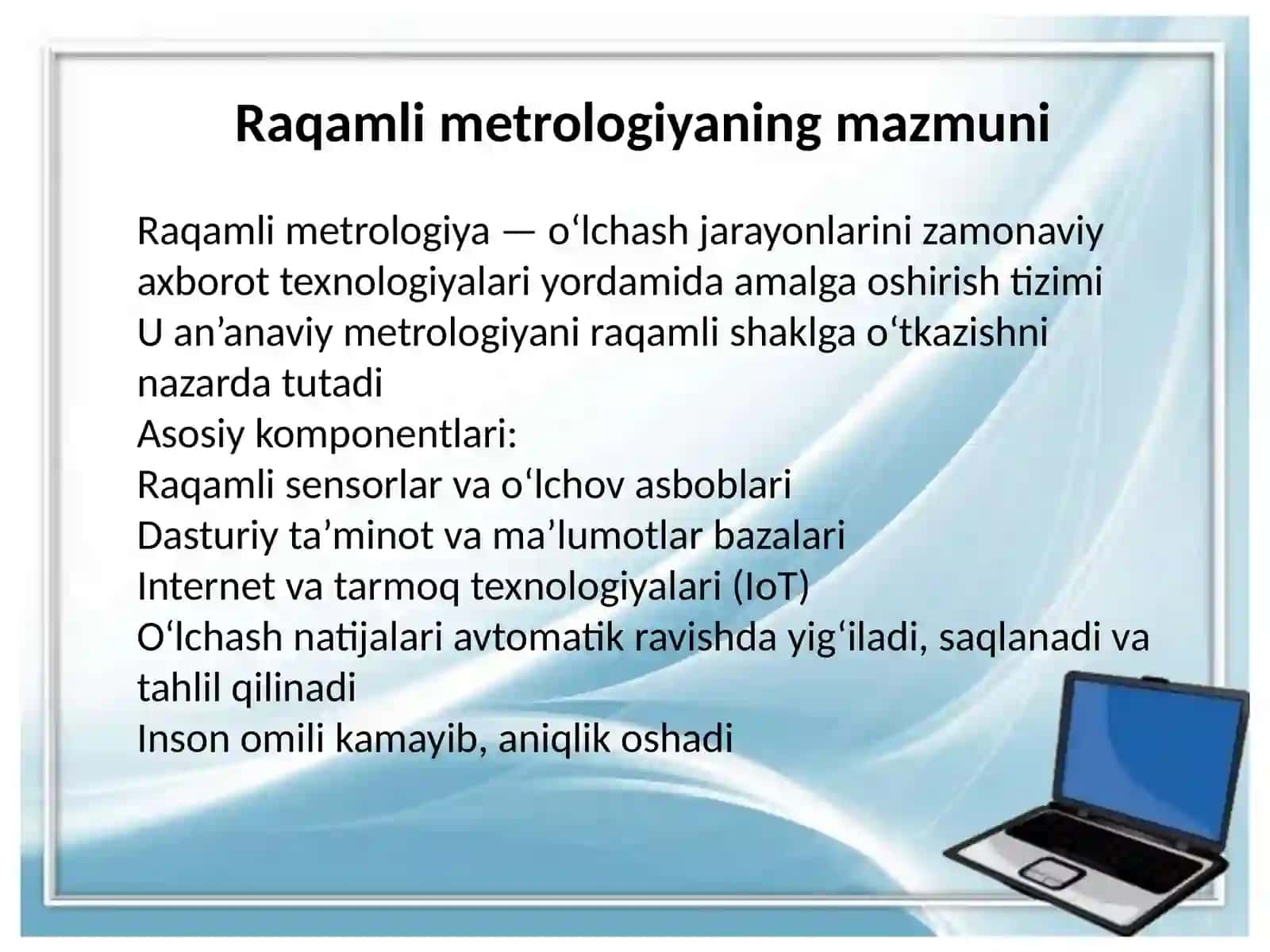 Raqamli metrologiya tizimlari 2