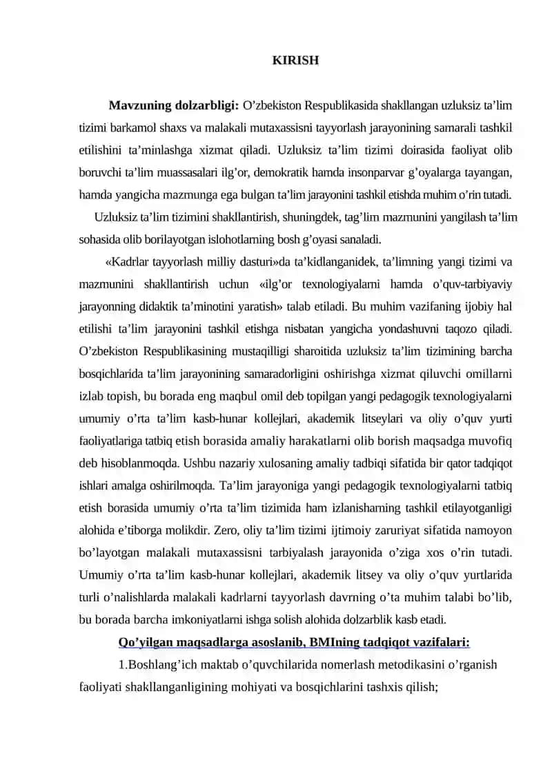BOSHLANG’ICH SINF O’QUVCHILARIGA MANFIY BO’LMAGAN BUTUN SONLARNI QO’SHISH VA AYRISHNI O’RGATISHDA YOZMA USULLARDAN FOYDALANISH METODIKASI 2