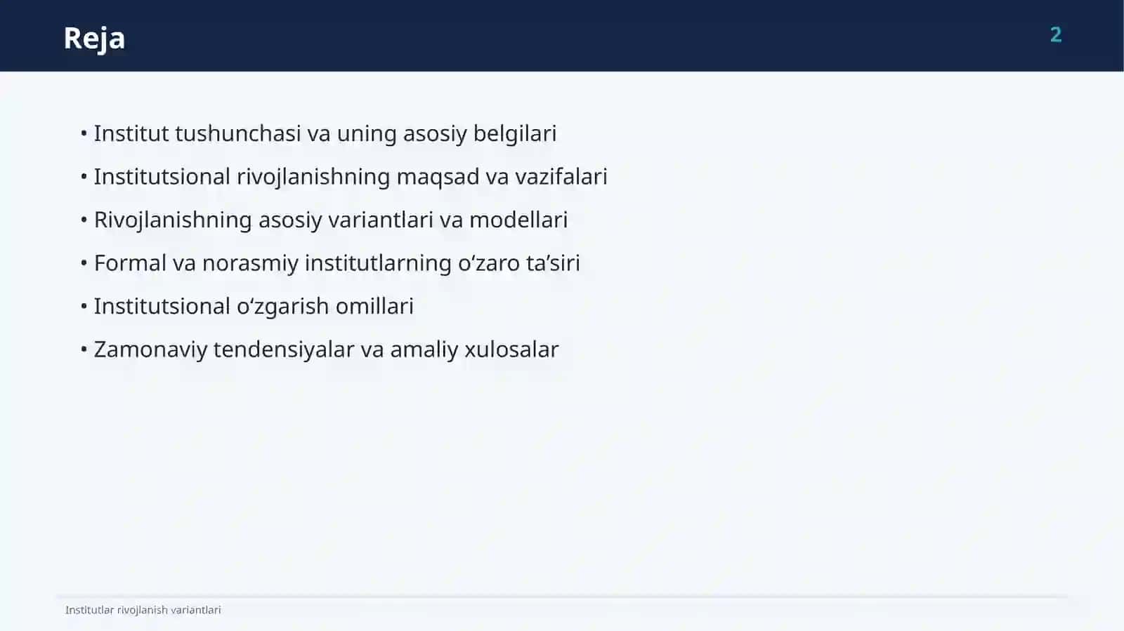 Institutlar Rivojlanishvariantlari 2