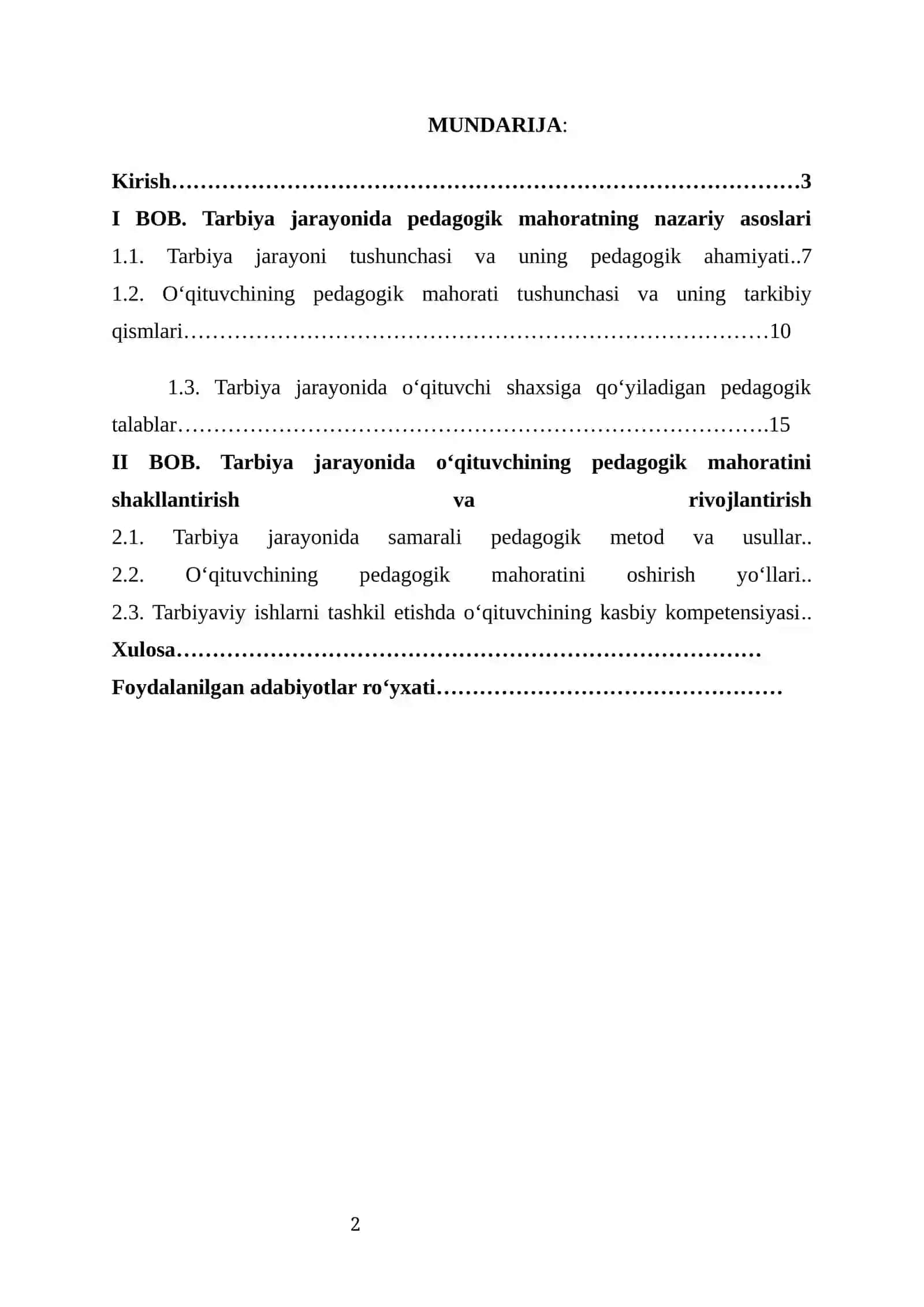 Tarbiya jarayonida oʻquvchilarning pedagogik mahorati 2