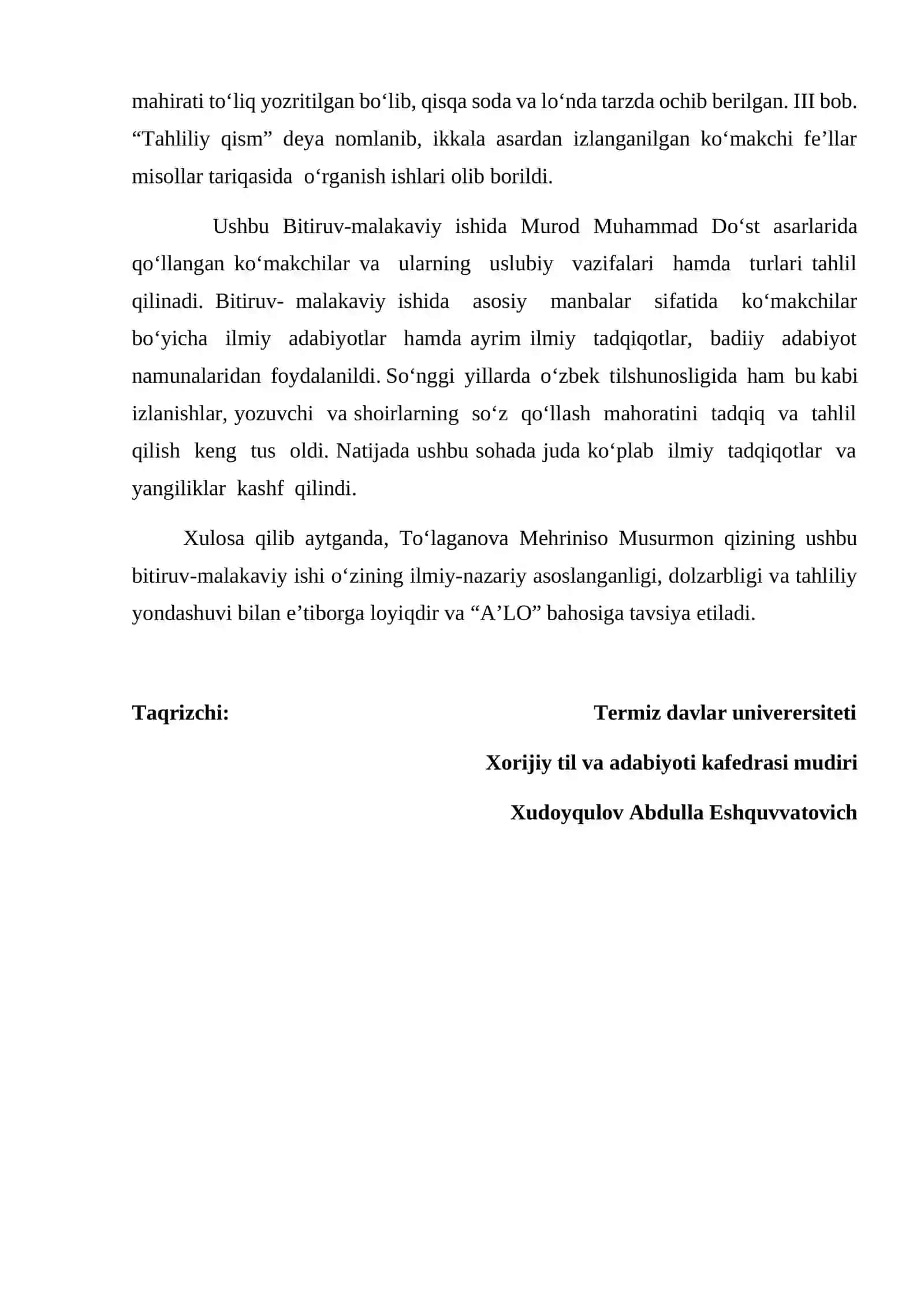 "Oʻzbek va qozoq tillarida koʻmakchi fe’llar (“Shuaqty kunder” va “Lolazor” romanlari misolida)" 2