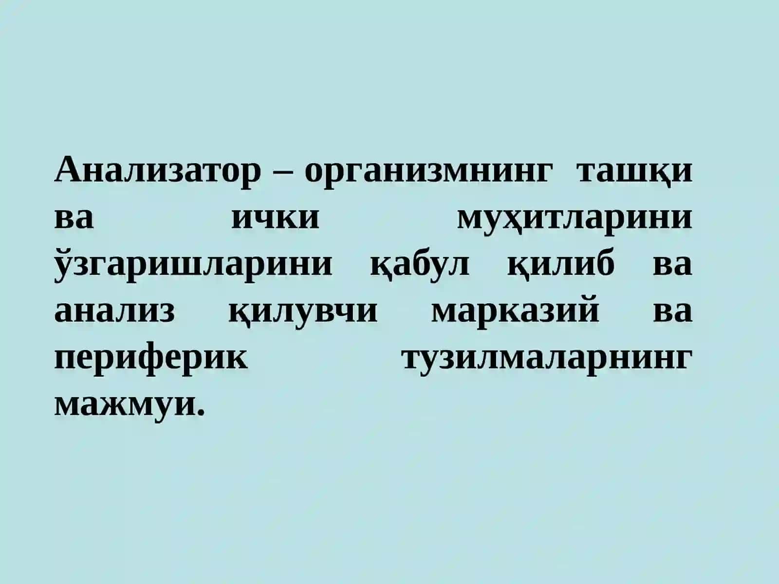 Organizmning sensor tizimi 2