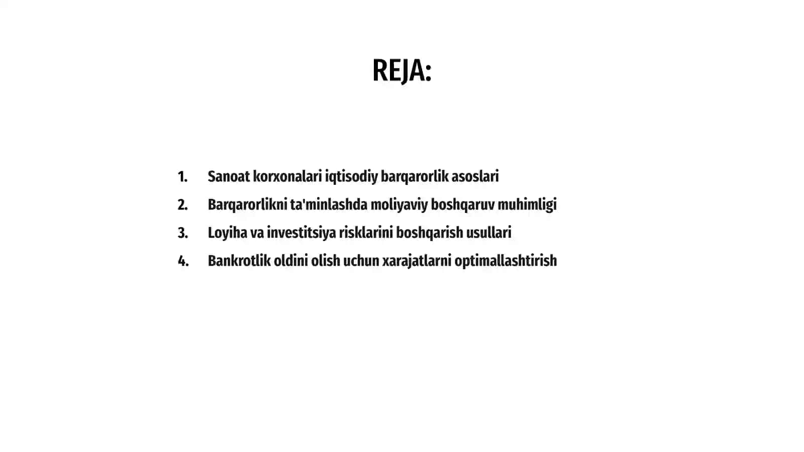 Sanoat korxonalarining iqtisodiy barqarorligini taminlash va uning bankrotligi oldini olish yoʻllari 2