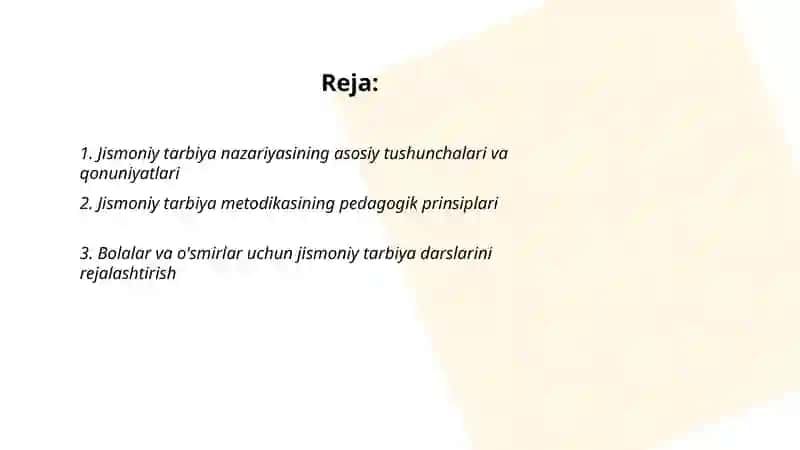 Jismoniy tarbiya nazariyasi va metodikasi 2