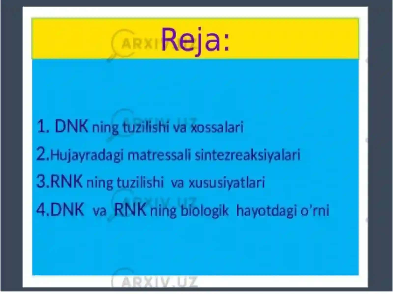 DNK va RNK ning tuzilishi 2