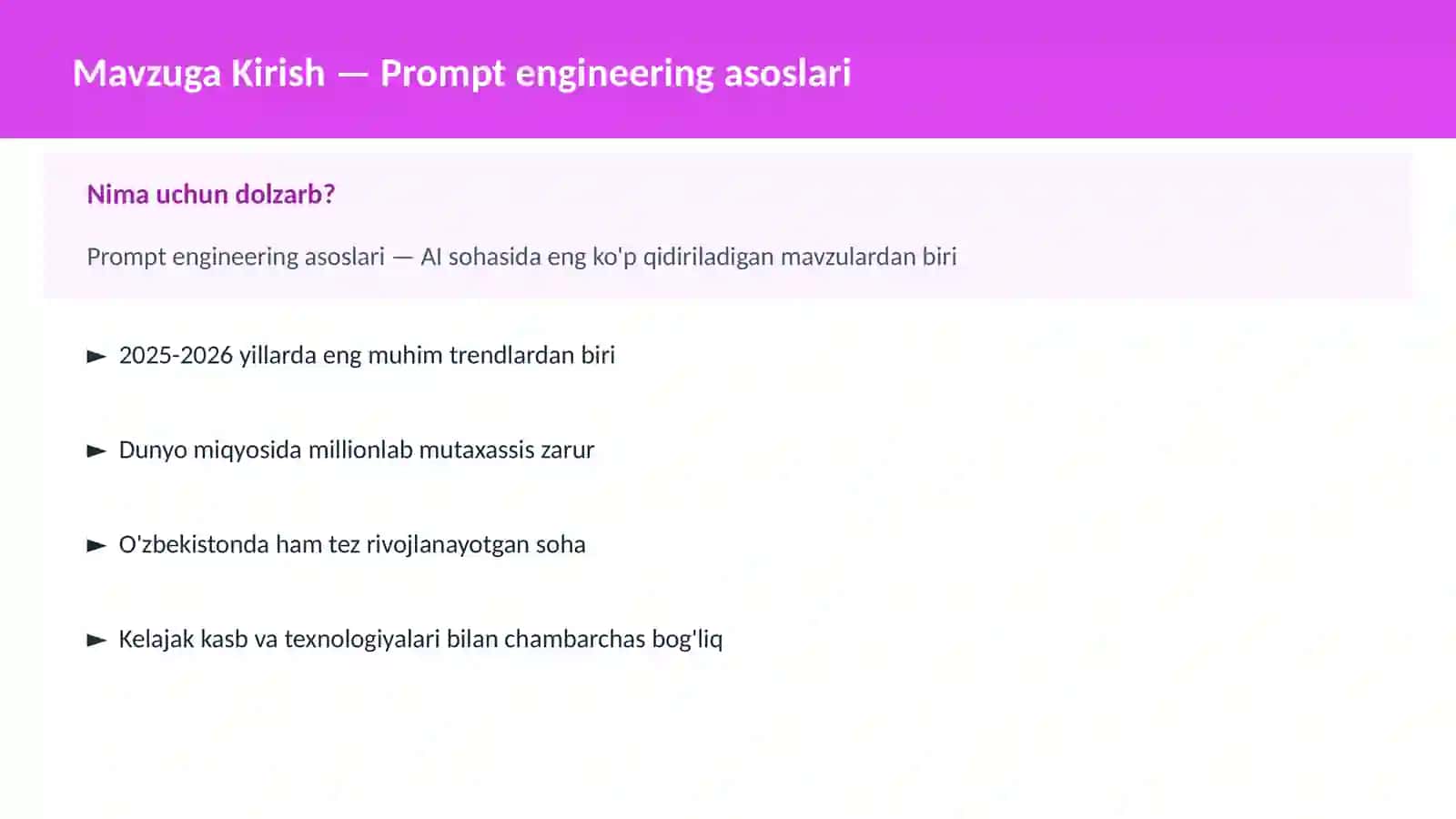 Prompt Engineering Asoslari 2
