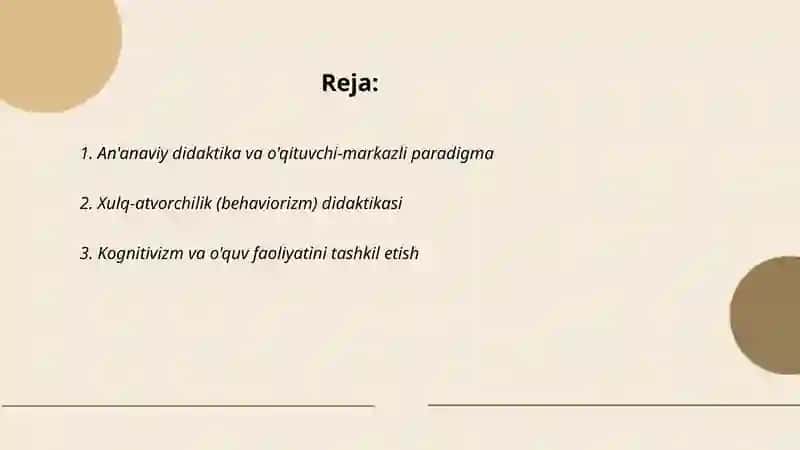 Didaktik nazariyalar va ta'lim paradigmalari 2
