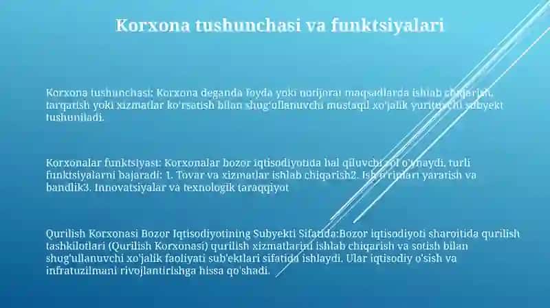 Qurilish Korxonasi Bozor Iqtisodiyotining Subyekti Sifatida 2