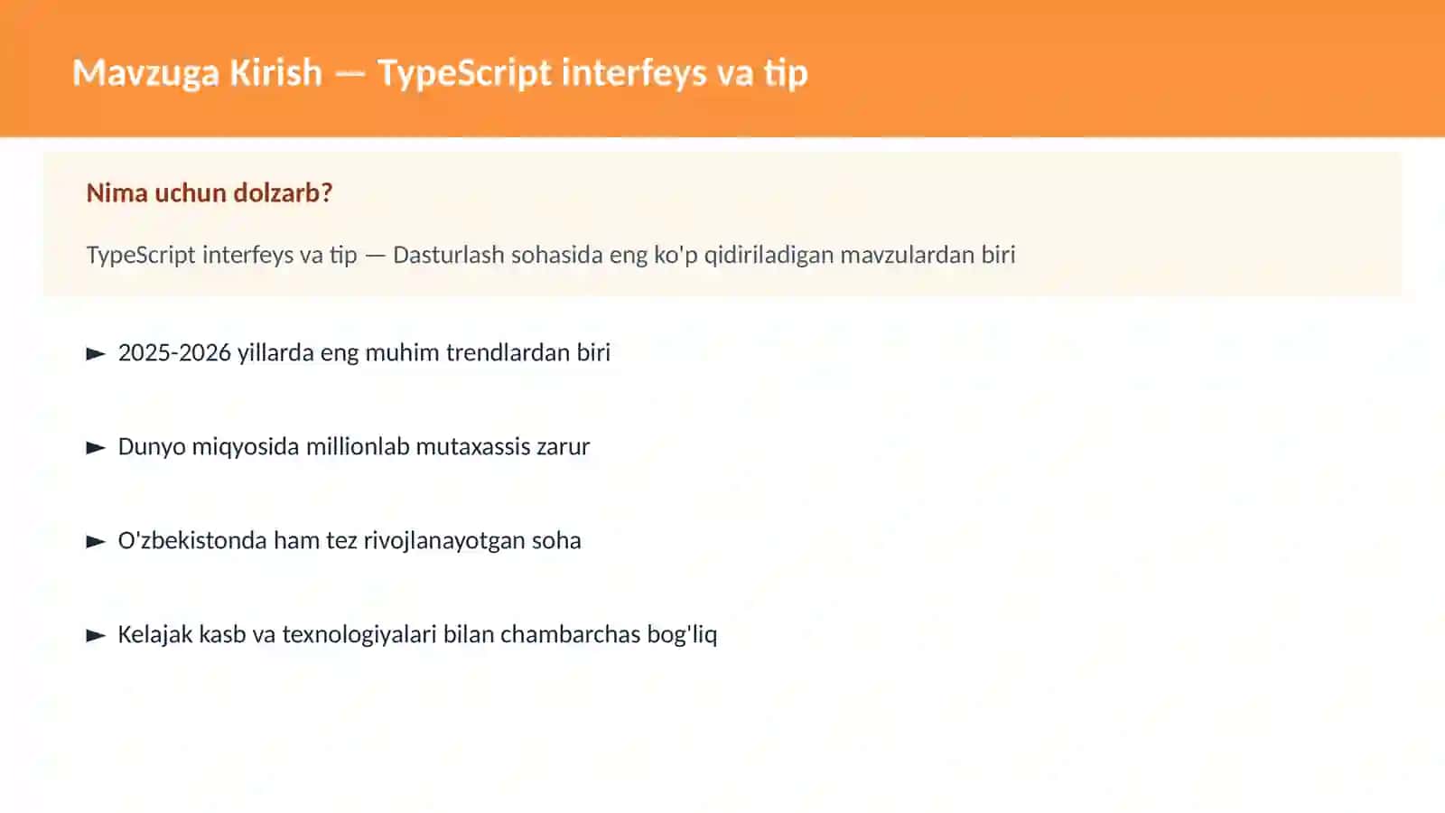 TypeScript interfeys va tip 2