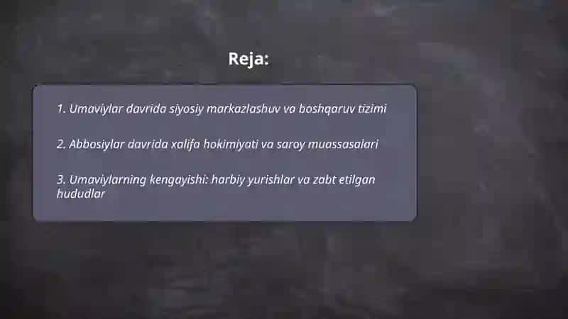 Arab davlatlari Umaviylar va Abbosiylar sulolasi boshqaruvi yillarida 2