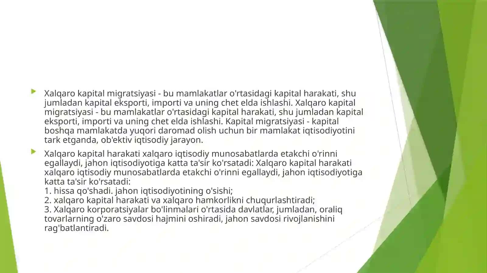 Kapital bozori va investitsiyalar samaradorligi 2