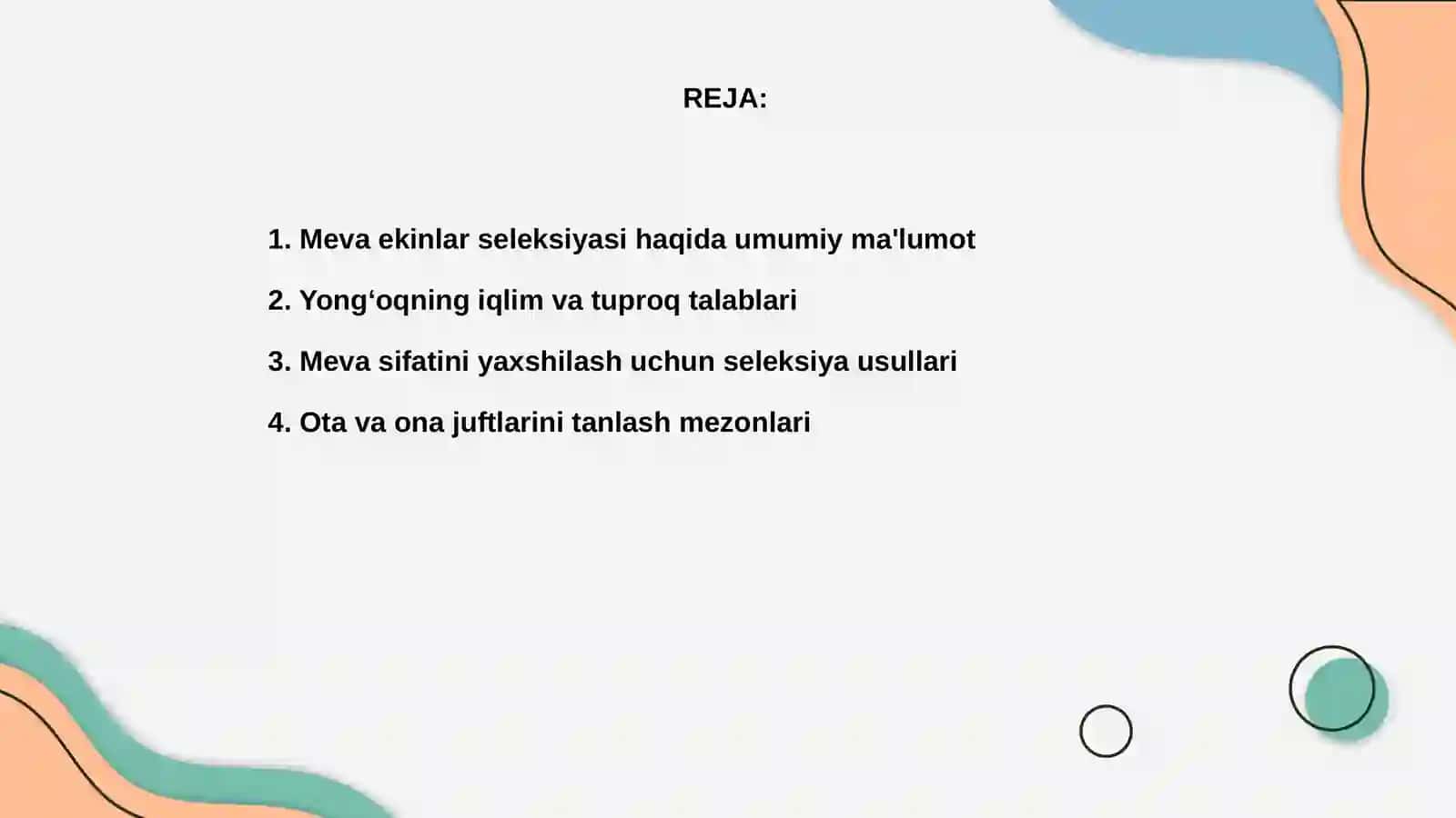 Meva ekinlar seleksiyasi va Ota ona juftlarini tanlash (yongʻoq) 2