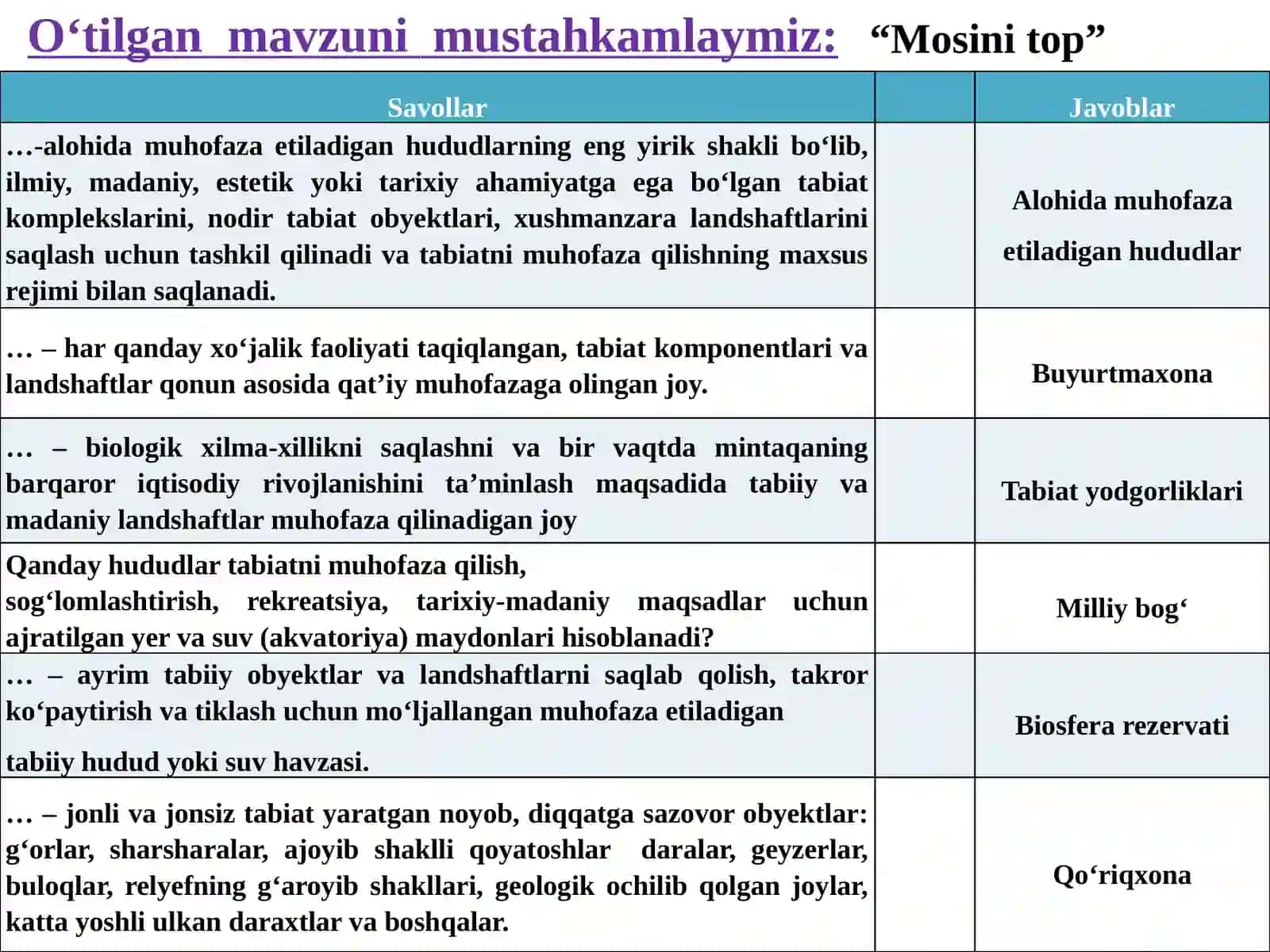Tabiiy geografik jarayonlar. 2
