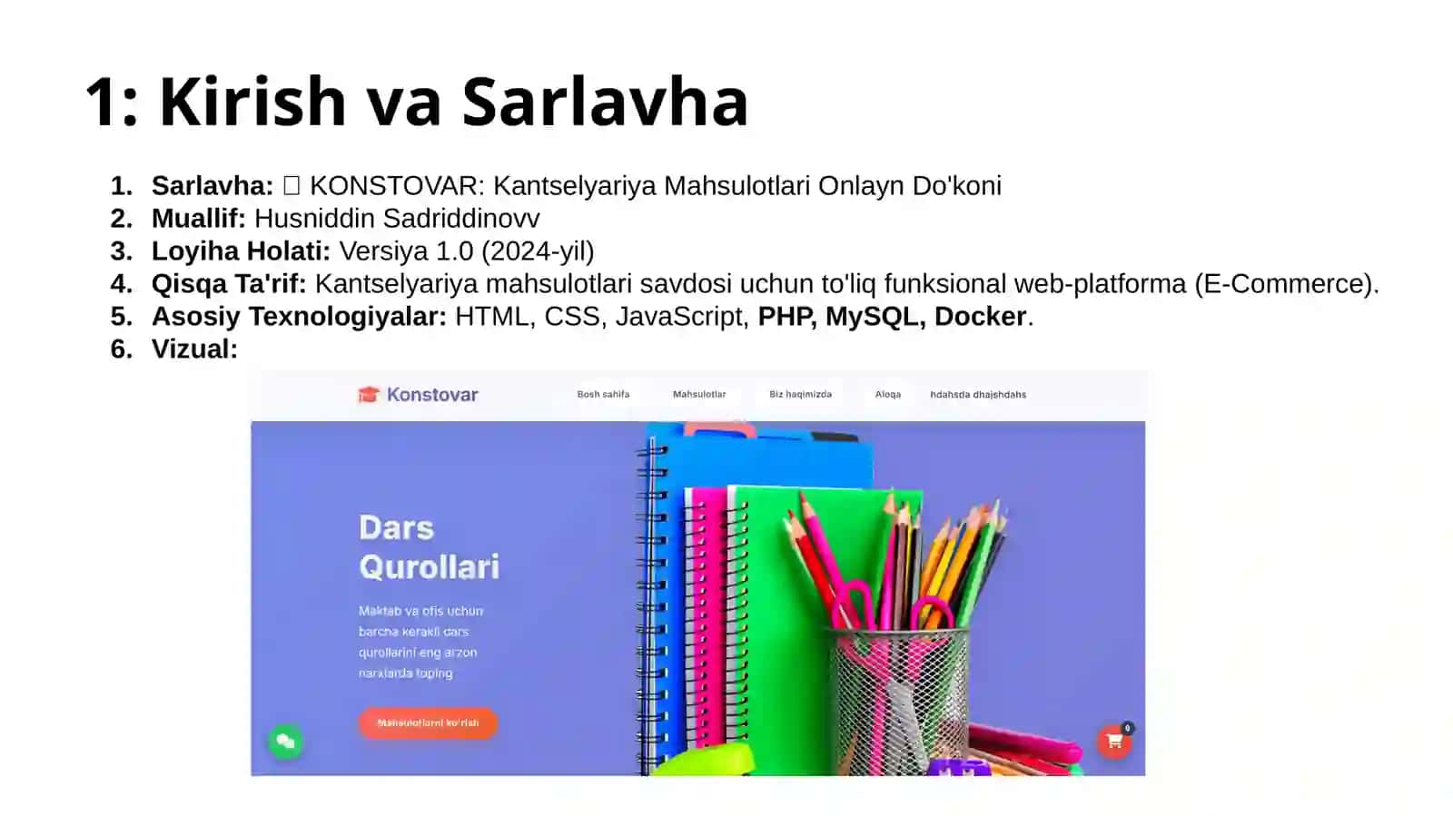 Konstovar: Kantselyariya Mahsulotlari Onlayn Do'koni 2