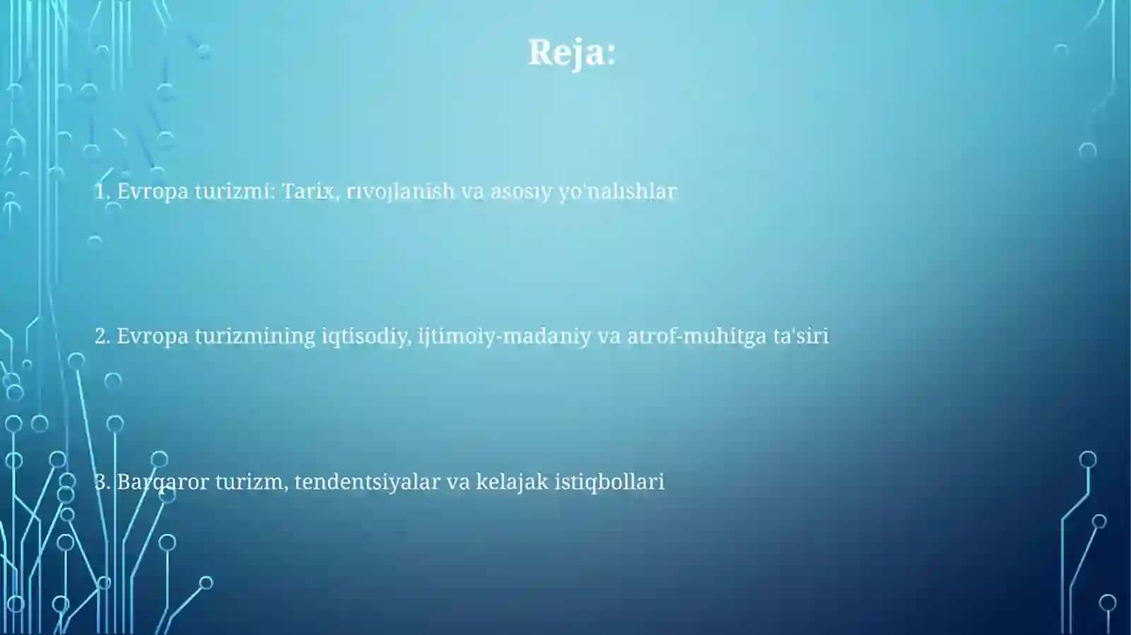 Yevropa regioni turizimi 2