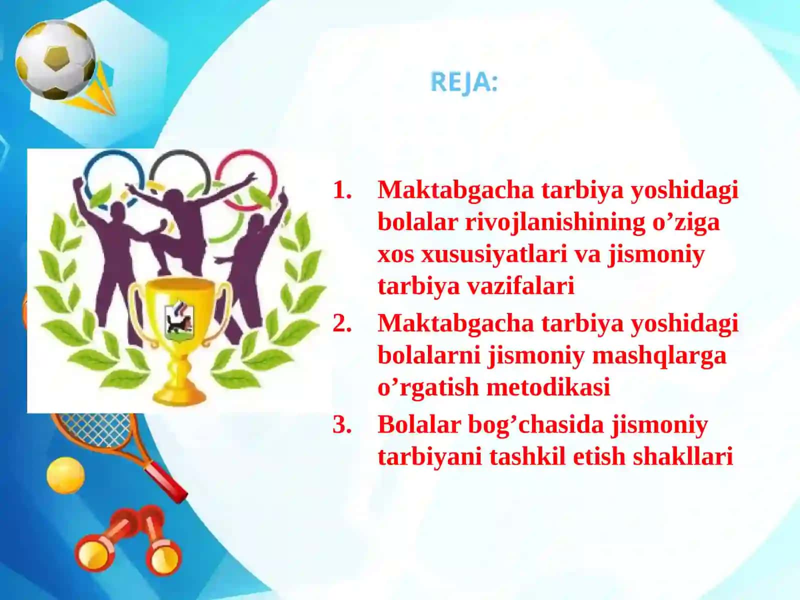 Maktabgacha tarbiya yoshidagi bolalarni jismoniy mashqlarga o’rgatish mеtodikasi 2