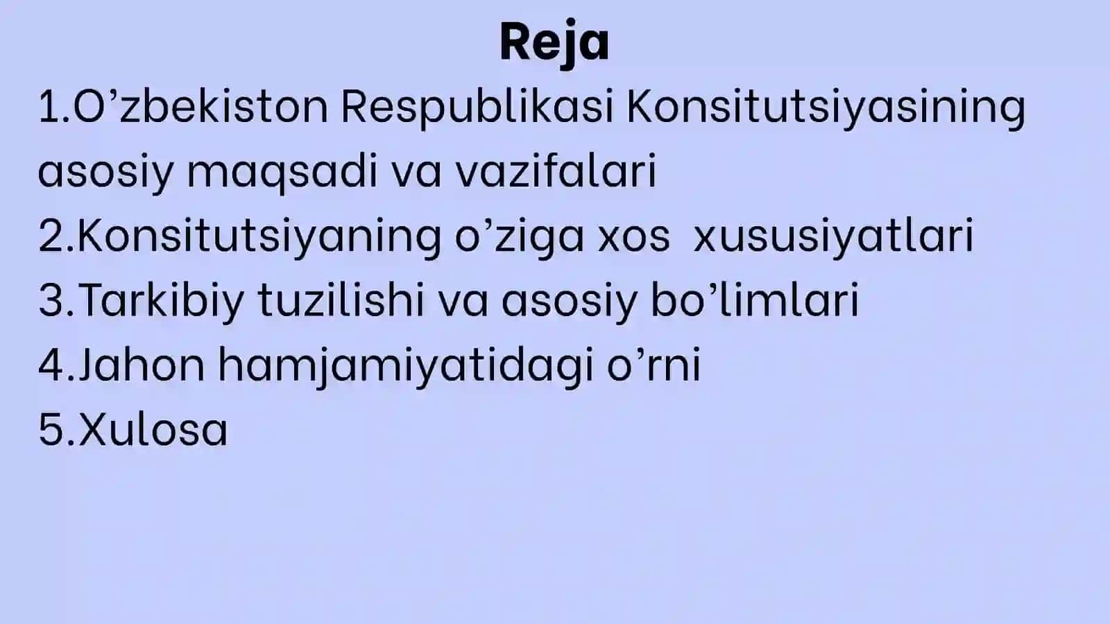 O’ZBEKISTON RESPUBLIKASI KONSITUTSIYASINING O’ZIGA XOS XUSUSIYATLARI 2