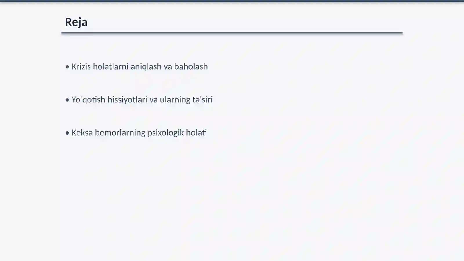 Krizis holatlarni aniqlash va baholash 2