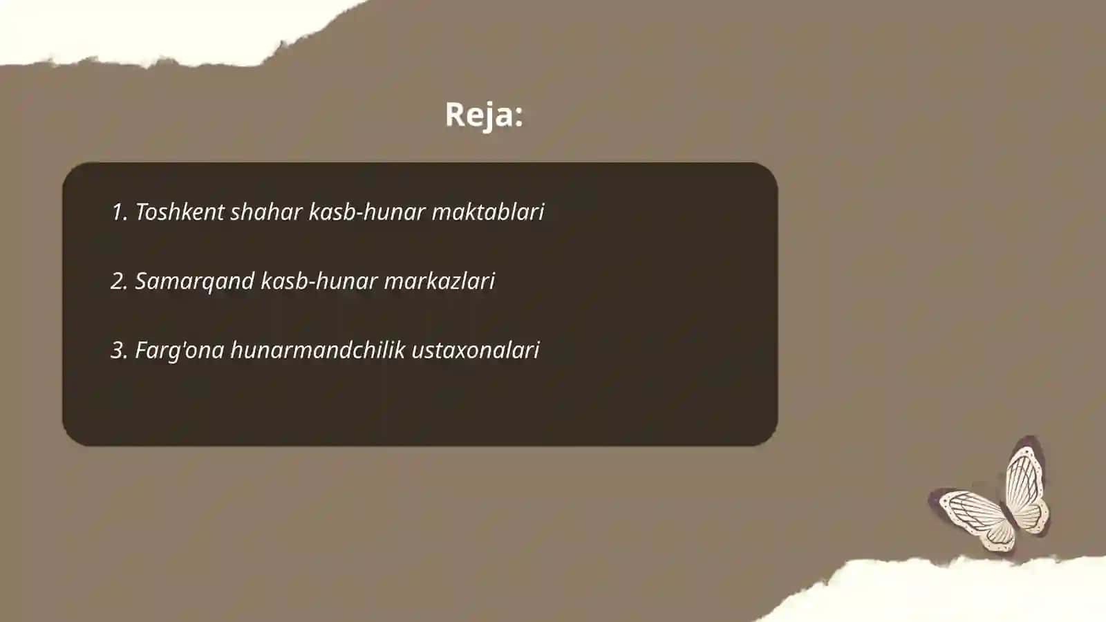 O'zbekistondagi kishilarning kasb hunarlari bilan bog'liq joy nomlari 2