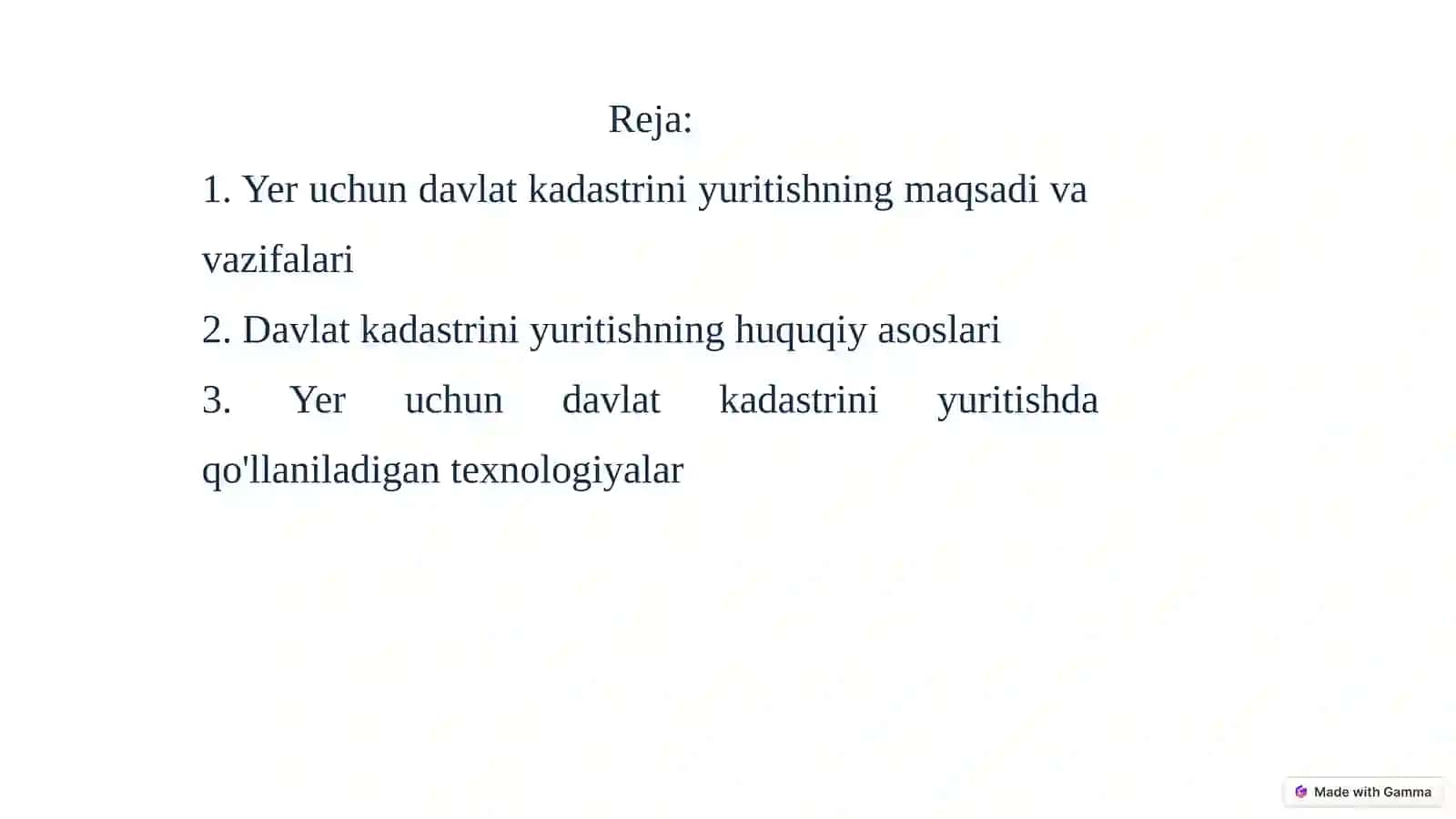 Yer uchun davlat kadastrini yuritishning maqsadi va vazifalari 2