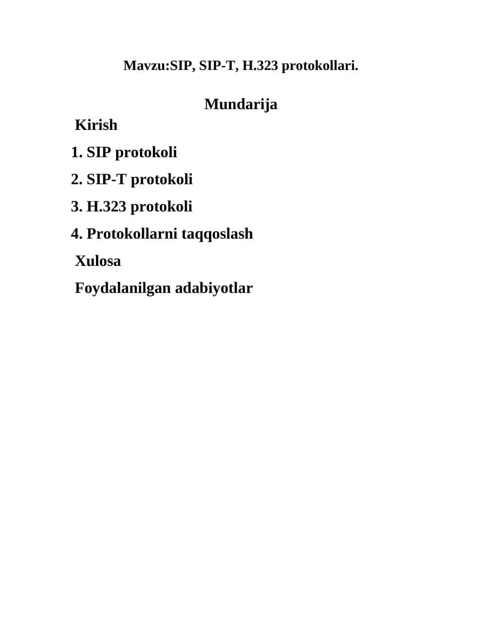 SIP, SIP-T, H.323 protokollari 2