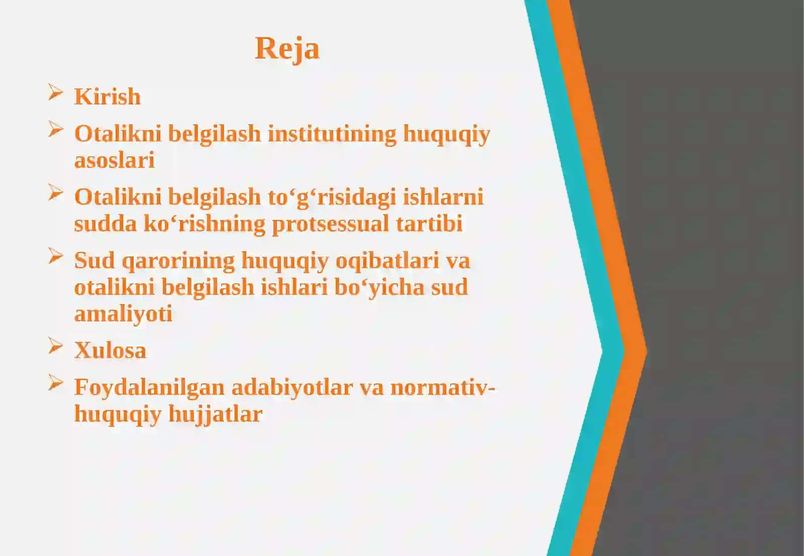 Otalikni belgilash to‘g‘risidagi ishlarni sudda ko‘rishning protsessual xususiyatlari 2