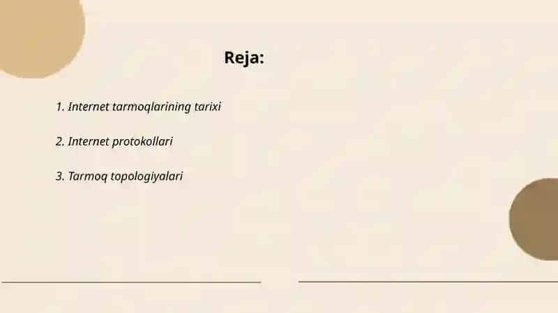 Internet tarmoqlari 2
