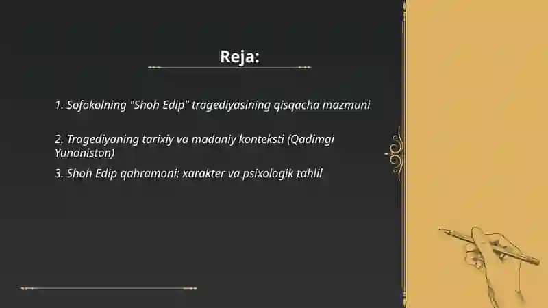 Sofokolning "Shoh Edip" tragediyasi 2