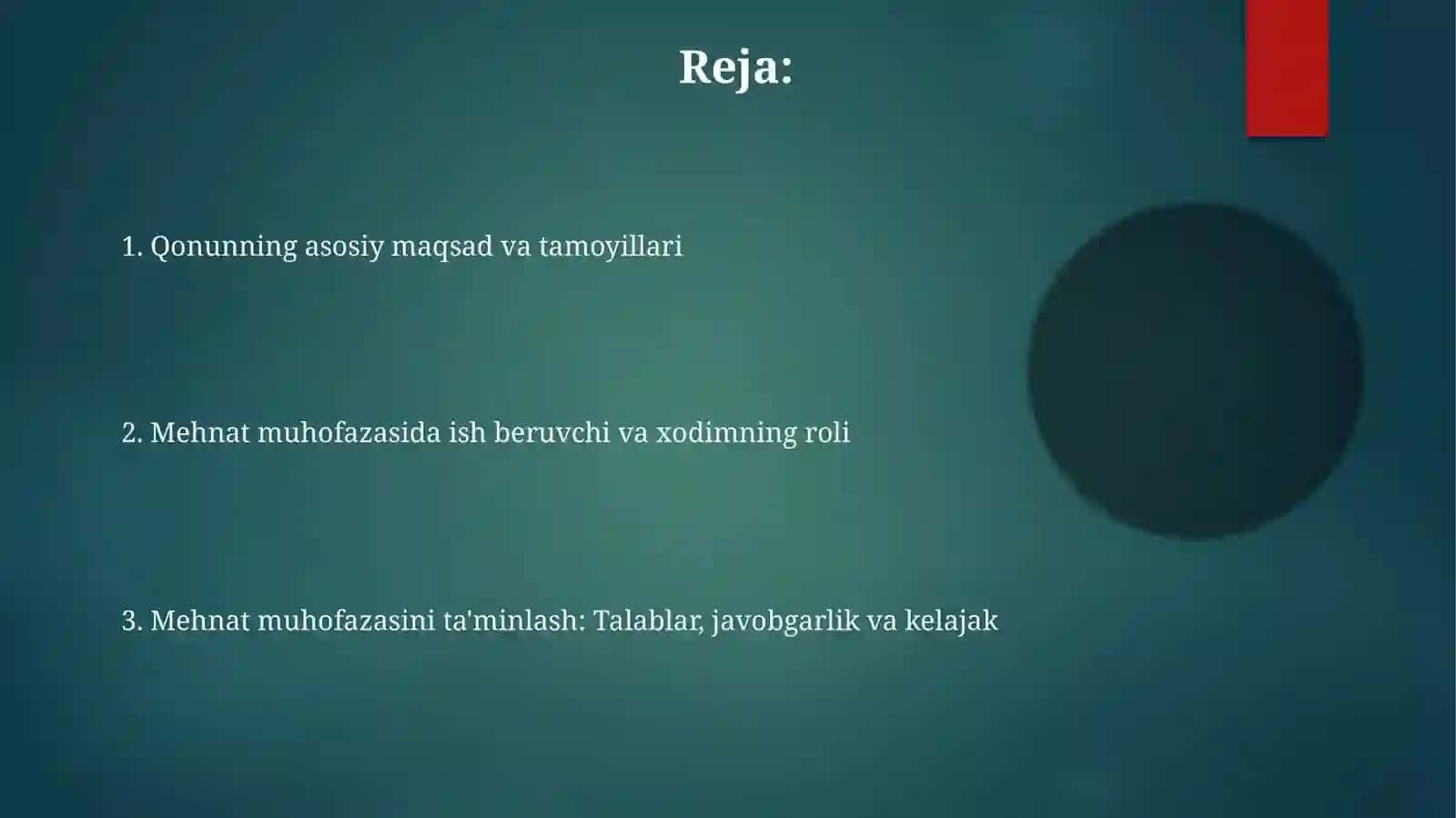Oʻzbekiston Respublikasi Mehnatnimuhofaza qilish toʻgʻrisida qonun mazmuni va mohiyati 2