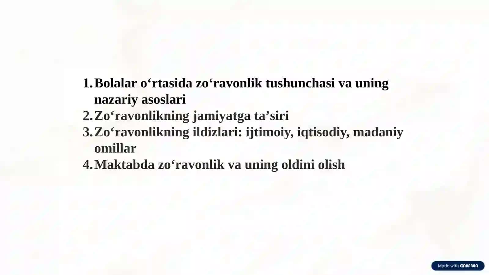 Bolalarda zo’ravonlik sabablari va oqibatlari, uni oldini olish choralar 2