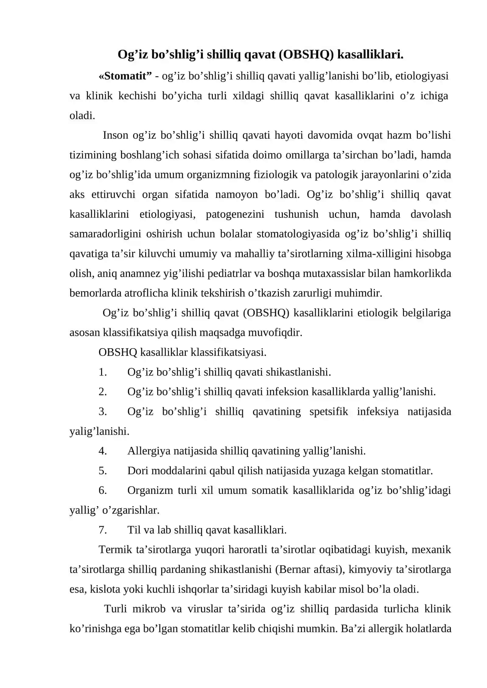 Og’iz bo’shlig’i shilliq qavatinng kasalliklari 2