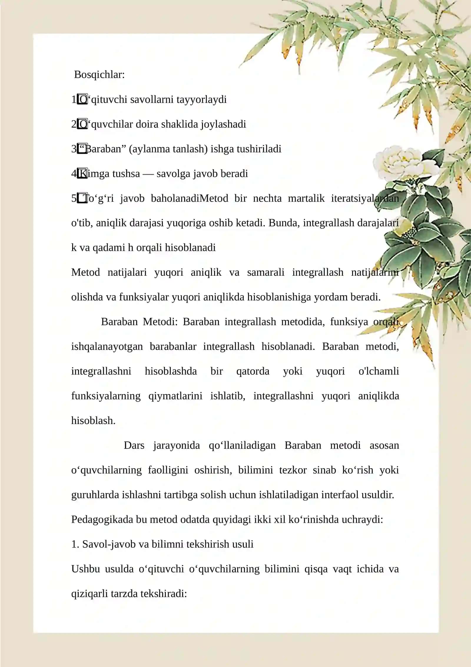 Baraban metodi 2