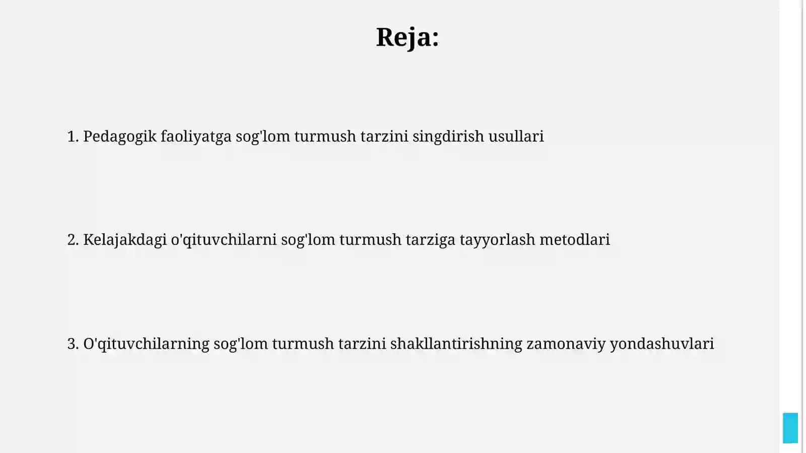 Bo'lajak o'qituvchilarda pedagogik faoliyatga tayyorlashda sog'lom turmushtarzidausullari 2