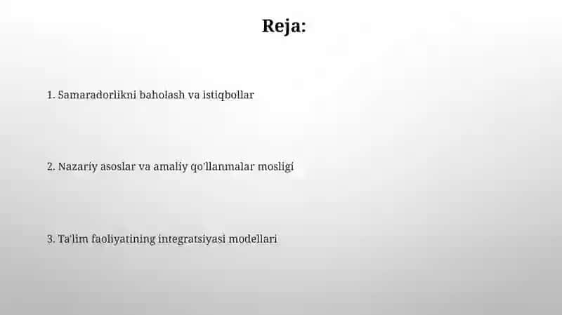Akademik faoliyat integratsiyasi 2